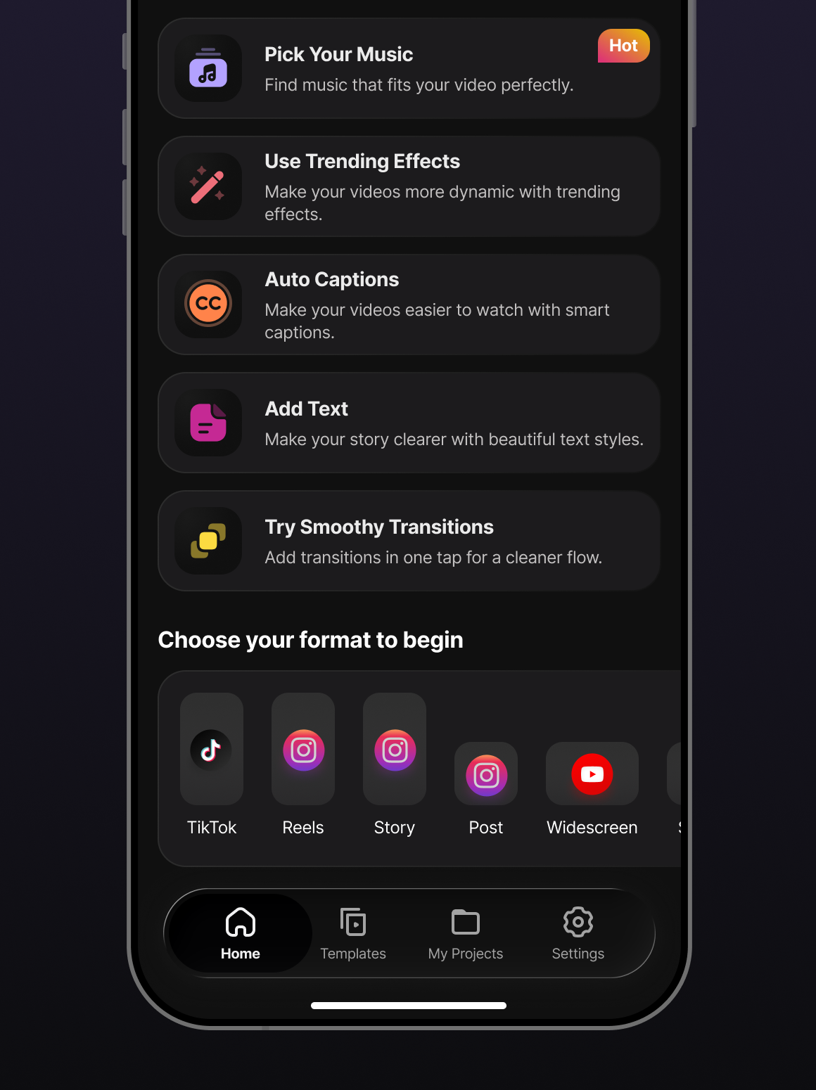 Updated home screen — variation 2